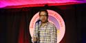 Paul Sinha onstage at the 2022 Southport Comedy Festival