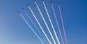 Red Arrows from the beach at Eastbourne International Airshow credit Claire Hartley