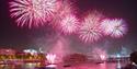 View of fireworks from City Cruises boat.