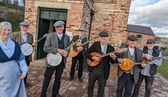 Image of a group of folk musicians at Beamish, The Living Museum of The North.