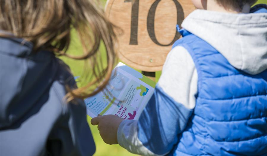 Children on a National Trust Easter trail