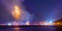 Colourful fireworks display at the seafront
