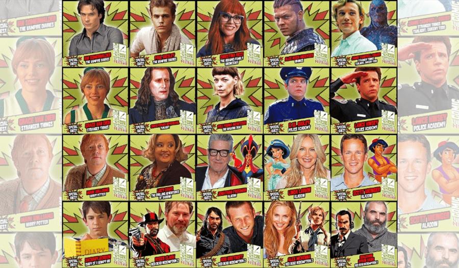 A grid of peoples heads showing who is attending comic con