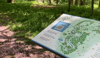 Woodland walk and map information board