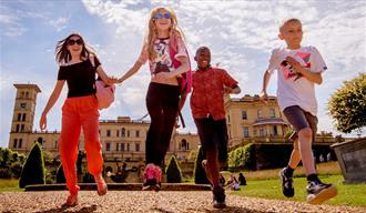 Children running in the grounds outside of Osborne House, Easter event, family fun, Isle of Wight, what's on