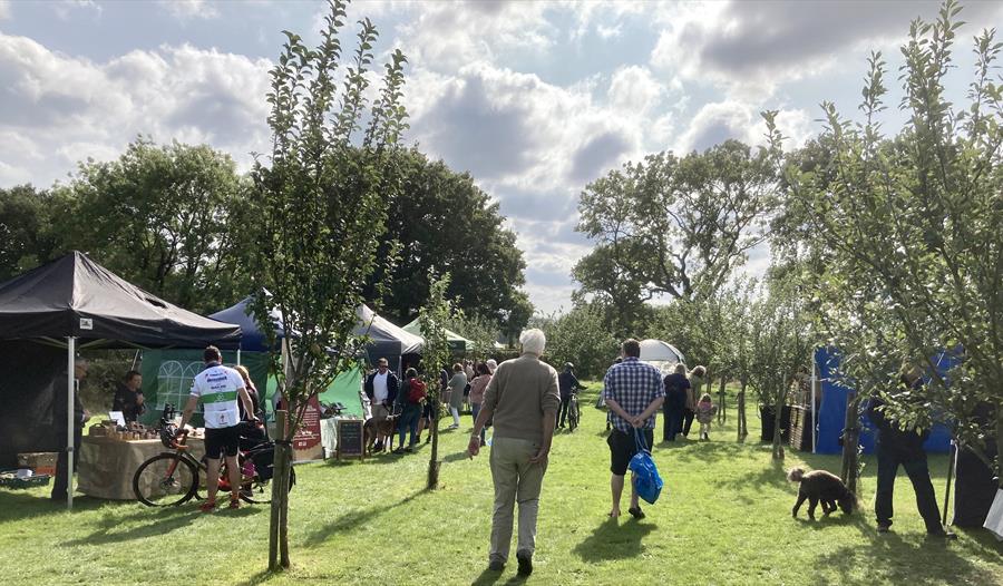 Monthly Saturday Morning Farmers Market in a Unique Setting - a beautiful Derbyshire apple orchard and vineyard - getting back to the roots of a true