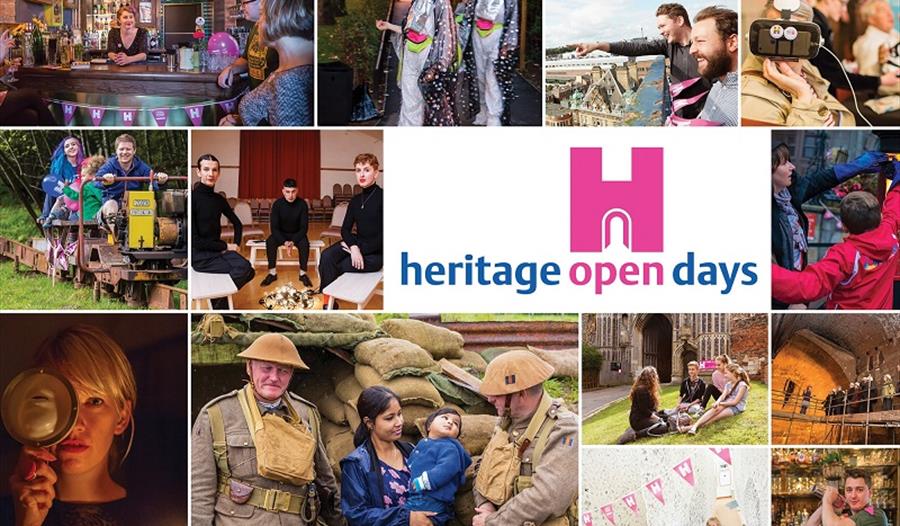 poster stating "Heritage Open Days" with various photos depicting different attractions
