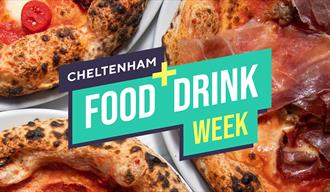 Cheltenham Food + Drink Week with image of pizza