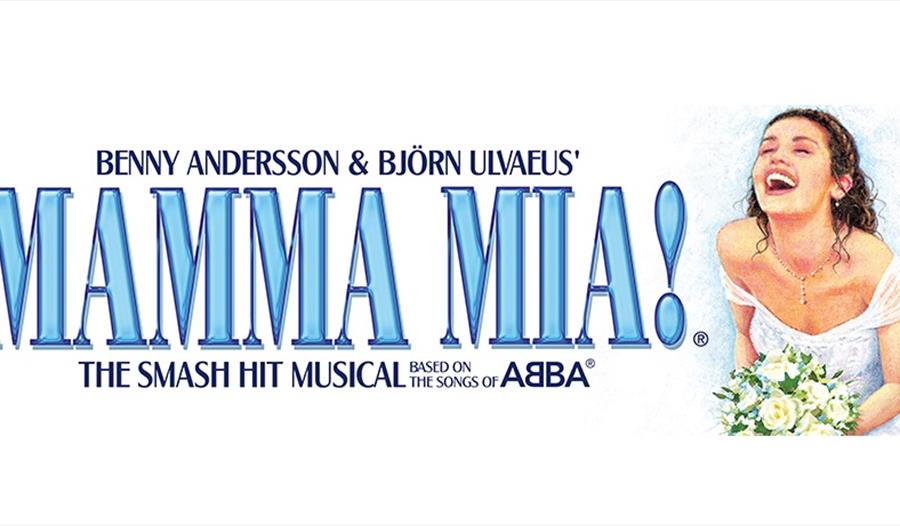 Mama Mia text with character shot from the movie