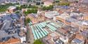 Chesterfield Market and Market Hall from air