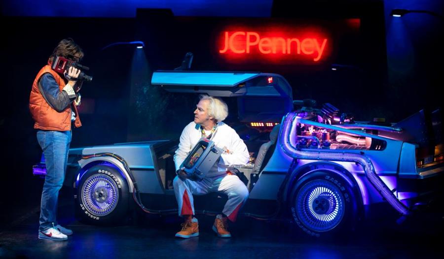 Marty McFly and Doc Brown in Back to the Future the Musical at the Manchester Opera House