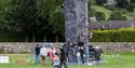 Children enjoying the climbing wall at Weardale Show.