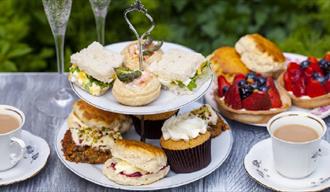 Delicious treats at Weardale Show. Image of Afternoon Tea - a selection of scones, sandwiches and tarts.