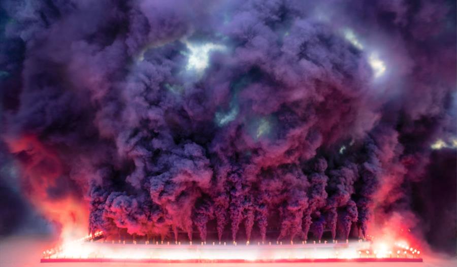 Judy Chicago Purple Poem for Miami, 2019 Fireworks performance © Judy Chicago/Artists Rights Society (ARS), New York Photo © Donald Woodman/ARS, New Y