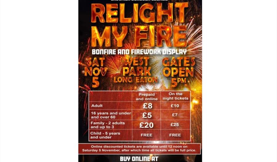 Erewash Borough Council's annual Bonfire and Fireworks
