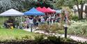 Stalls in the garden at Dronfield Artisan and Producers' Market