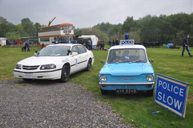 photo of vintage police cars