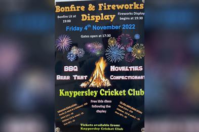 Knypersley Cricket Club Bonfire and Fireworks 2022