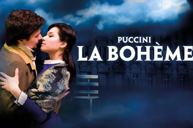 Photo of the promotional poster for La Boheme.