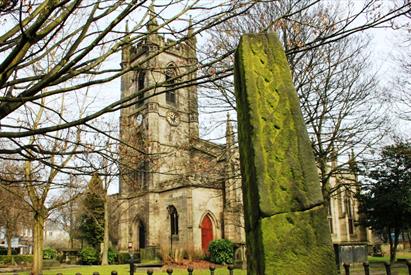 The Saxon Cross at Stoke Minster part of the Two Saints Way