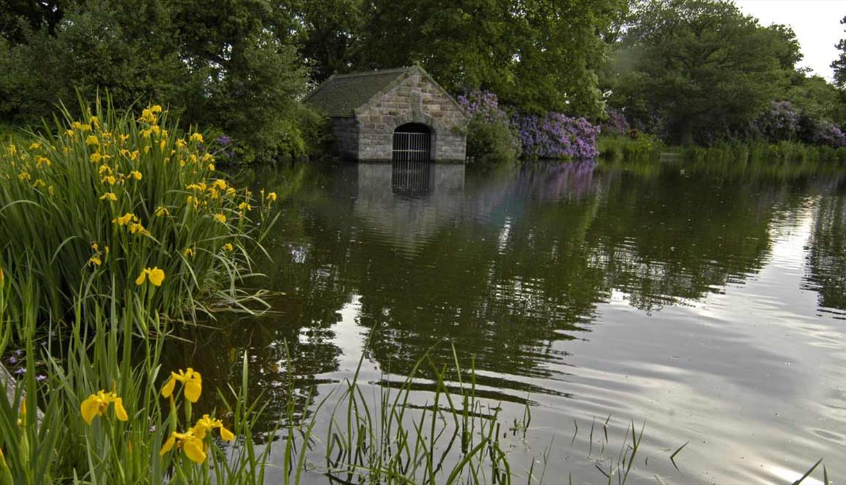 The Boathouse and pool at Biddulph Grange Country Park