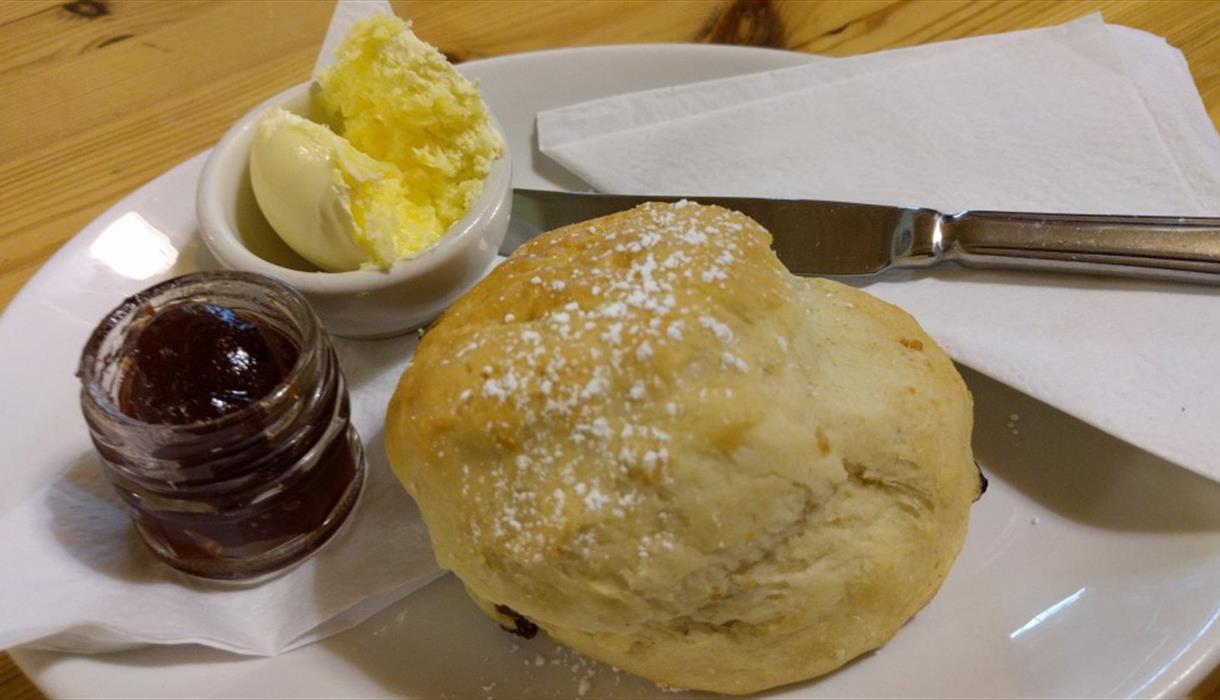 Enjoy a homemade hot scone