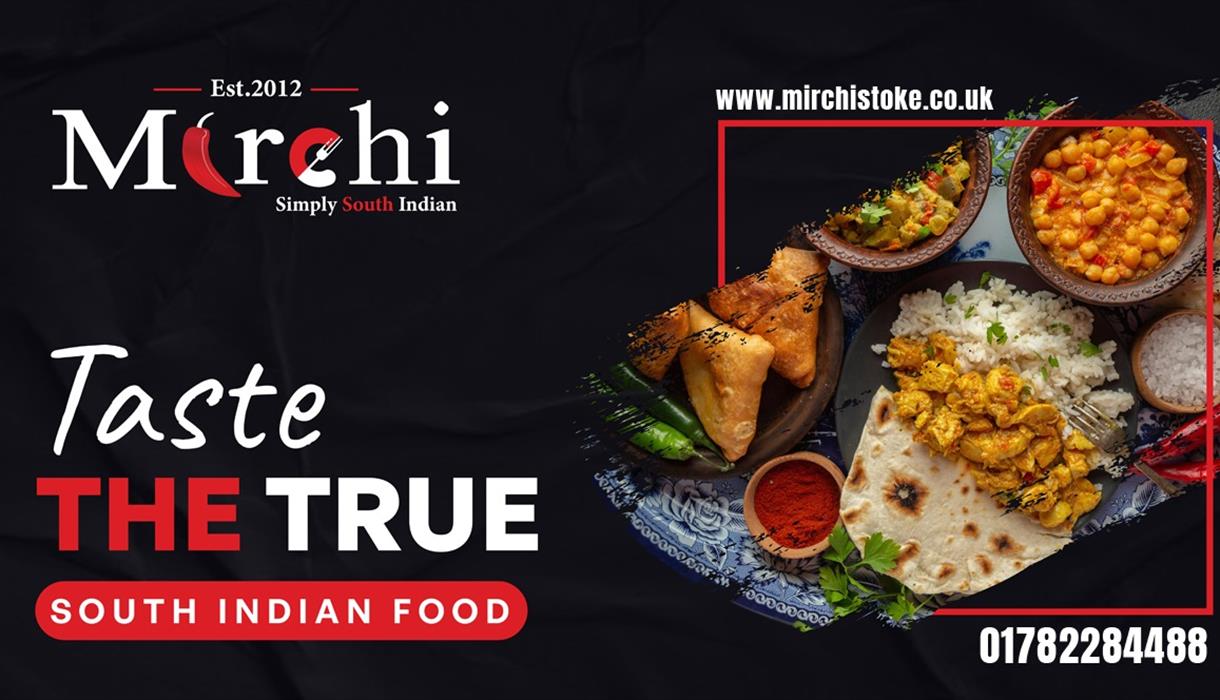 A graphic image with food on the right side of the image.