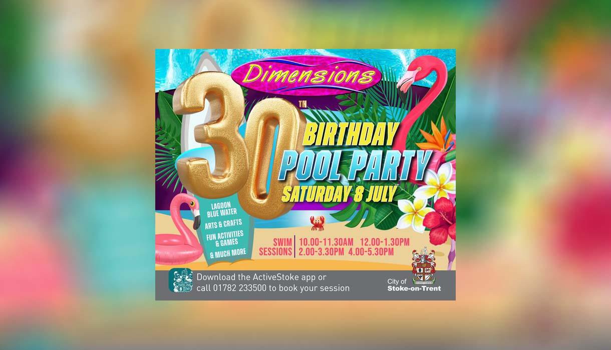 Dimensions 30th Birthday Pool Party