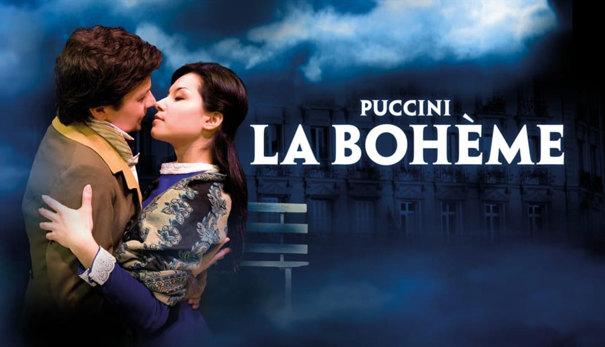 Photo of the promotional poster for La Boheme.