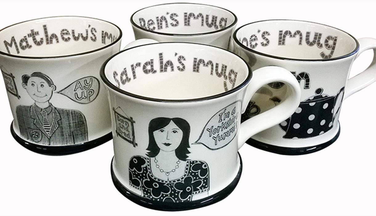 Mugs made by Moorland Pottery