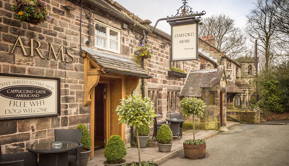 The charming exterior of The Stafford Arms pub