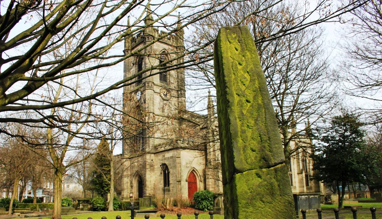 The Saxon Cross at Stoke Minster part of the Two Saints Way