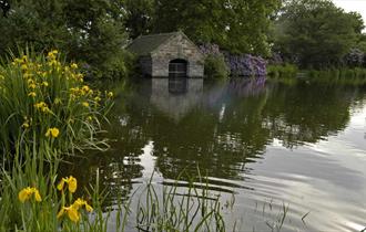 The Boathouse and pool at Biddulph Grange Country Park