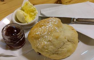 Enjoy a homemade hot scone