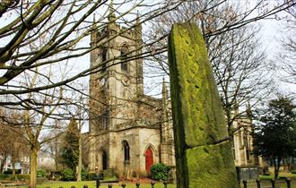 The Saxon Cross at Stoke Minster part of the Two Saints Way