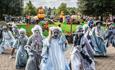 The Alton Ancestors - dancers in spooky costumes - perform a routine