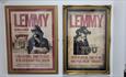 Posters on a wall with Lemmy on them.