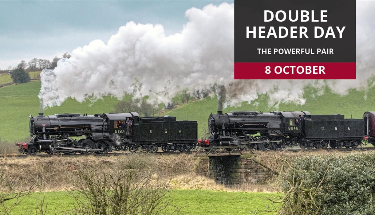 Enjoy the sight and sound of two locomotives working together.