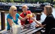Relax with a drink by the marina at Etruria on the Trent & Mersey canal
