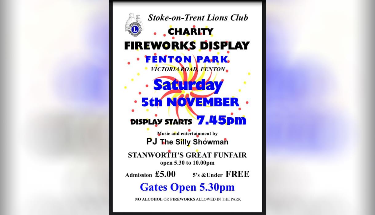 Stoke-on-Trent Lions Club Charity Firework Display
