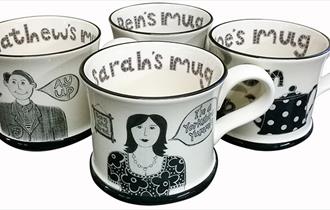 Mugs made by Moorland Pottery