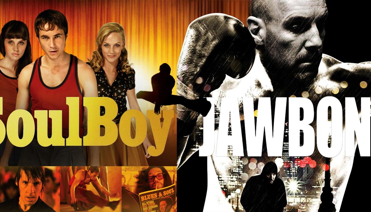 Image shows the posters for the two films in this double bill - Soulboy and Jawbone