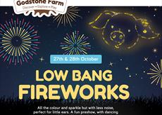 Godstone Farm's low bangs fireworks are perfect for those with little or sensitive ears.