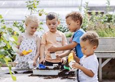 Children planting seeds