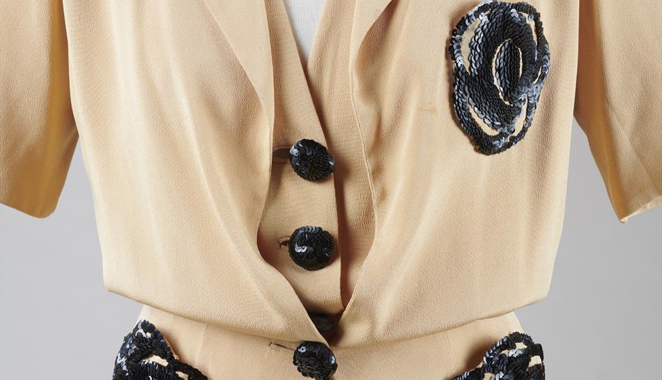 Evening ensemble by celebrated British fashion designer Edward Molyneux, c.1938