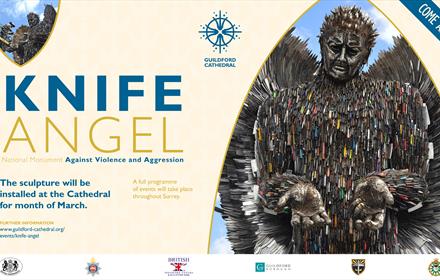 The Knife Angel comes to Guildford Cathedral