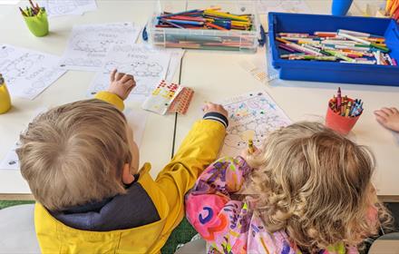 Children doing arts and crafts