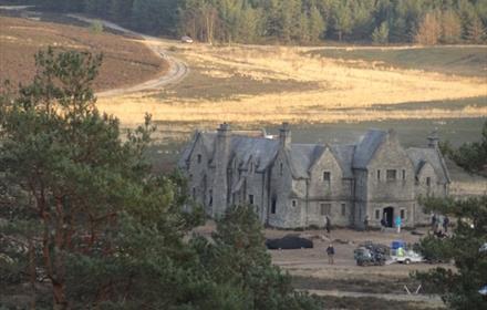 The Bond Mansion, film set Hankley Common, Surrey