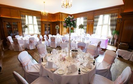 Savill Court - wedding breakfast in the Library