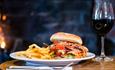 Burger at the Merry Harriers